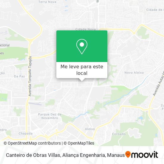 Canteiro de Obras Villas, Aliança Engenharia mapa