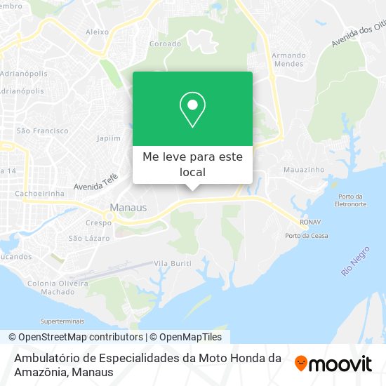 Ambulatório de Especialidades da Moto Honda da Amazônia mapa