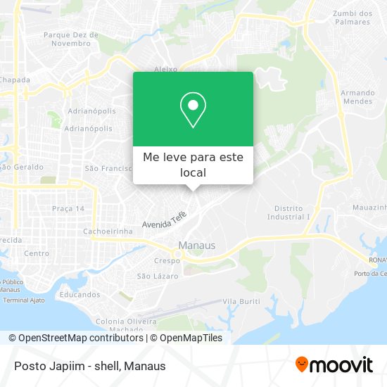 Posto Japiim - shell mapa
