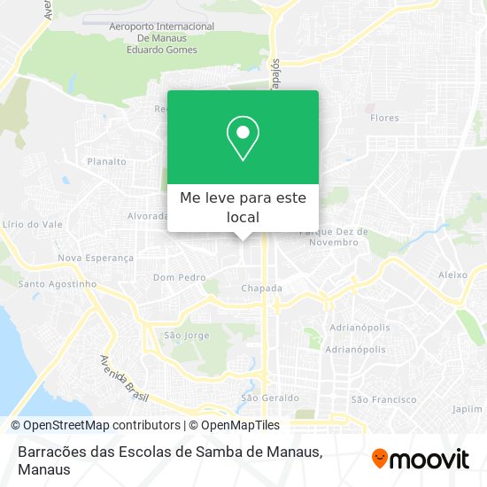 Barracões das Escolas de Samba de Manaus mapa