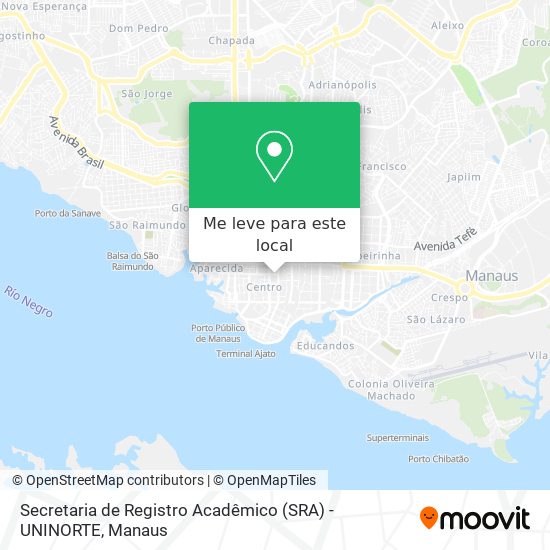 Secretaria de Registro Acadêmico (SRA) - UNINORTE mapa