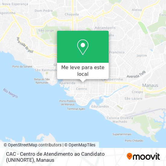 CAC - Centro de Atendimento ao Candidato (UNINORTE) mapa