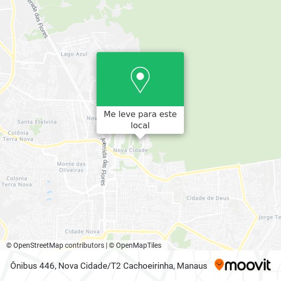 Ônibus 446, Nova Cidade / T2 Cachoeirinha mapa