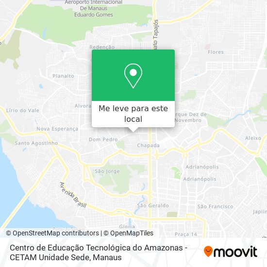 Centro de Educação Tecnológica do Amazonas - CETAM Unidade Sede mapa