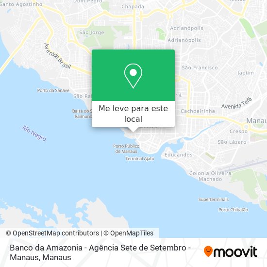 Banco da Amazonia - Agência Sete de Setembro - Manaus mapa