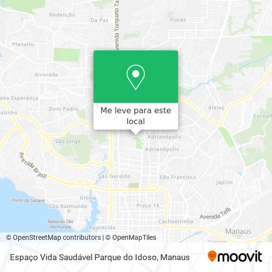 Espaço Vida Saudável Parque do Idoso mapa