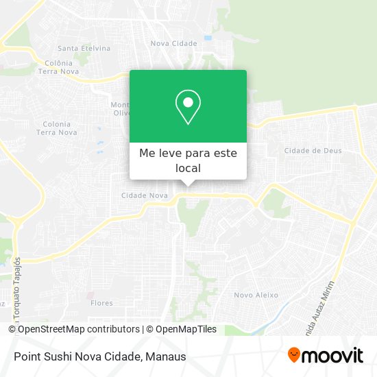 Point Sushi Nova Cidade mapa