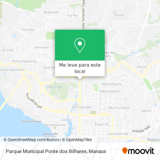 Parque Municipal Ponte dos Bilhares mapa