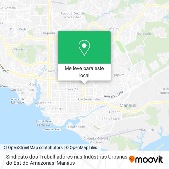 Sindicato dos Trabalhadores nas Indústrias Urbanas do Est do Amazonas mapa