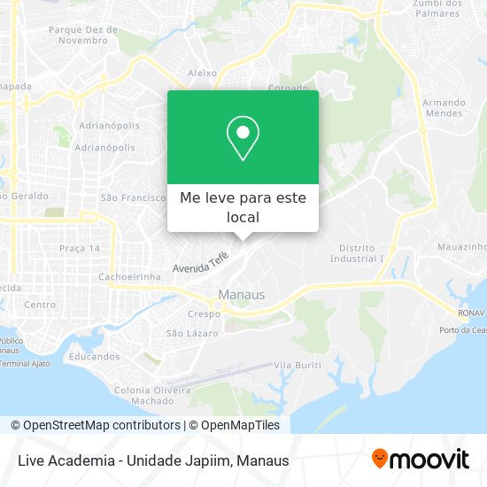 Live Academia - Unidade Japiim mapa