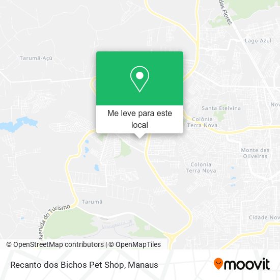 Recanto dos Bichos Pet Shop mapa