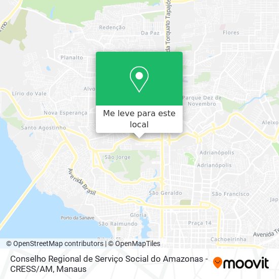 Conselho Regional de Serviço Social do Amazonas - CRESS / AM mapa
