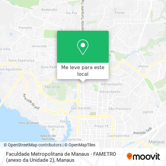 Faculdade Metropolitana de Manaus - FAMETRO (anexo da Unidade 2) mapa