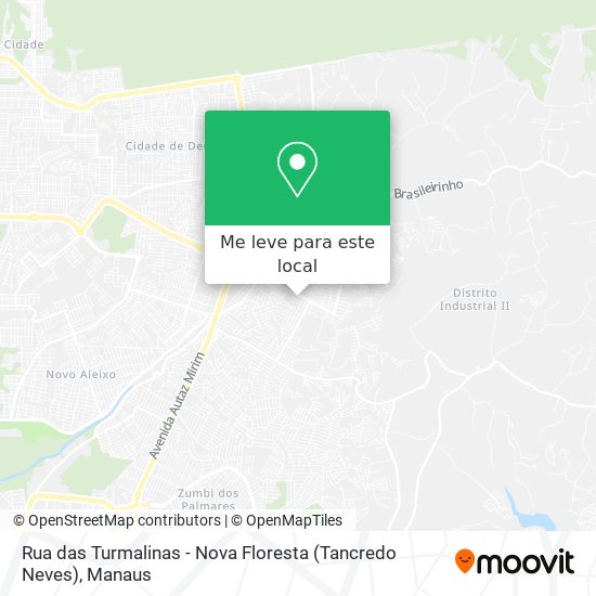 Rua das Turmalinas - Nova Floresta (Tancredo Neves) mapa
