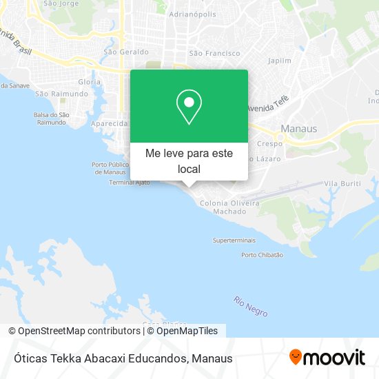 Óticas Tekka Abacaxi Educandos mapa