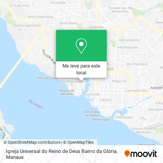 Igreja Universal do Reino de Deus Bairro da Glória mapa