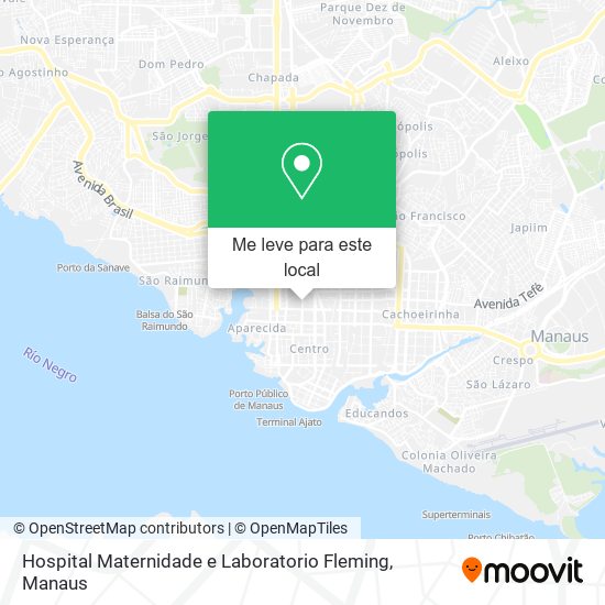 Hospital Maternidade e Laboratorio Fleming mapa