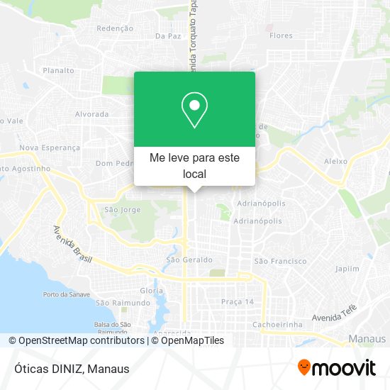 Óticas DINIZ mapa