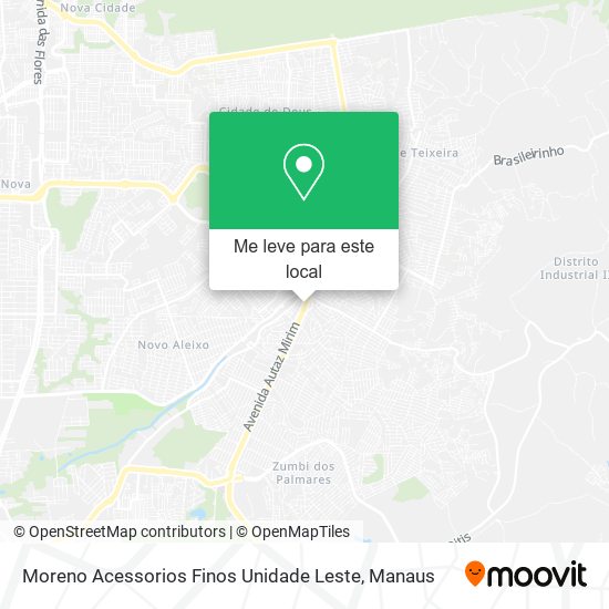 Moreno Acessorios Finos Unidade Leste mapa