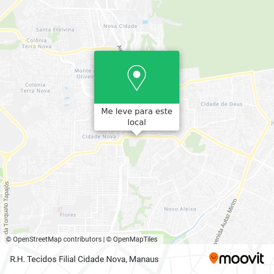 R.H. Tecidos Filial Cidade Nova mapa