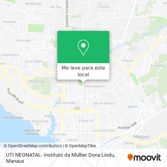 UTI NEONATAL- Instituto da Mulher Dona Lindu mapa