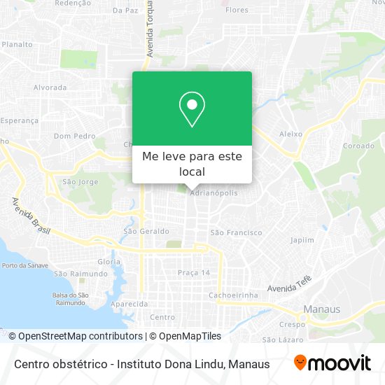 Centro obstétrico - Instituto Dona Lindu mapa