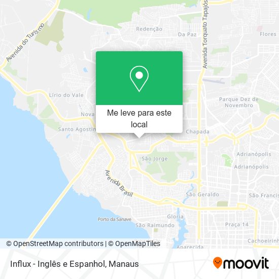 Influx - Inglês e Espanhol mapa