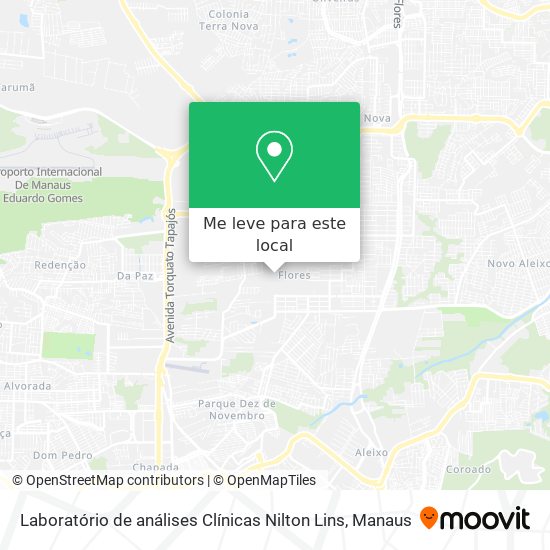 Laboratório de análises Clínicas Nilton Lins mapa