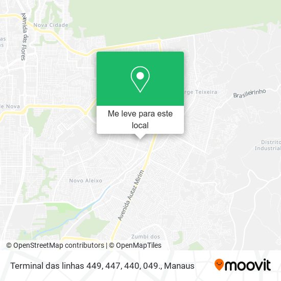 Terminal das linhas 449, 447, 440, 049. mapa
