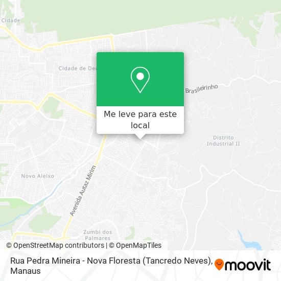 Rua Pedra Mineira - Nova Floresta (Tancredo Neves) mapa