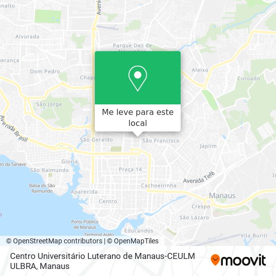 Centro Universitário Luterano de Manaus-CEULM ULBRA mapa