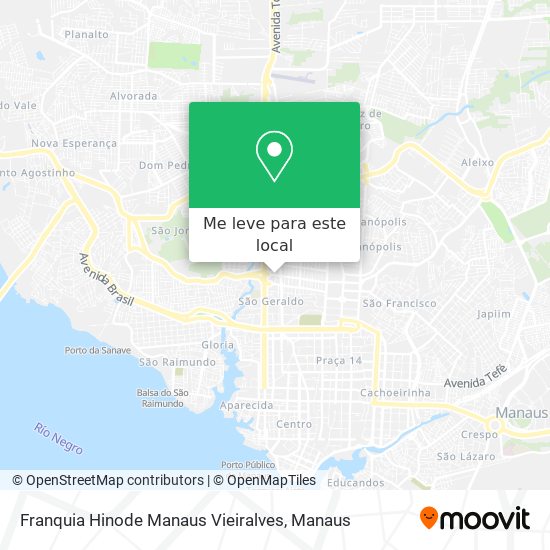 Franquia Hinode Manaus Vieiralves mapa