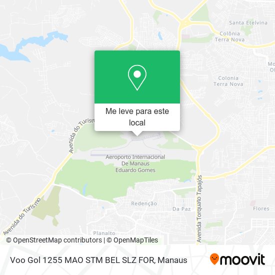 Voo Gol 1255 MAO STM BEL SLZ FOR mapa