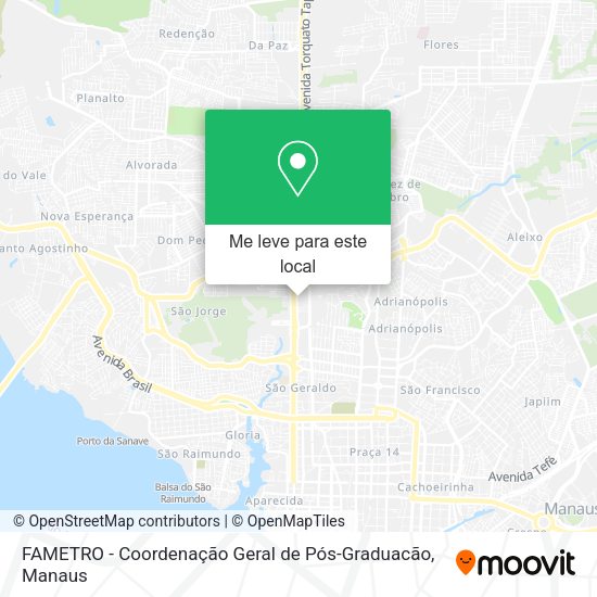FAMETRO - Coordenação Geral de Pós-Graduacão mapa