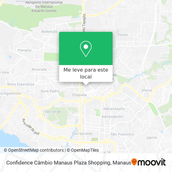 Confidence Câmbio Manaus Plaza Shopping mapa