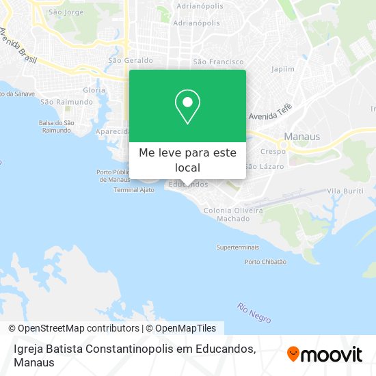 Igreja Batista Constantinopolis em Educandos mapa