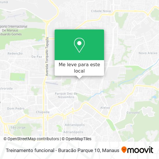 Treinamento funcional - Buracão Parque 10 mapa