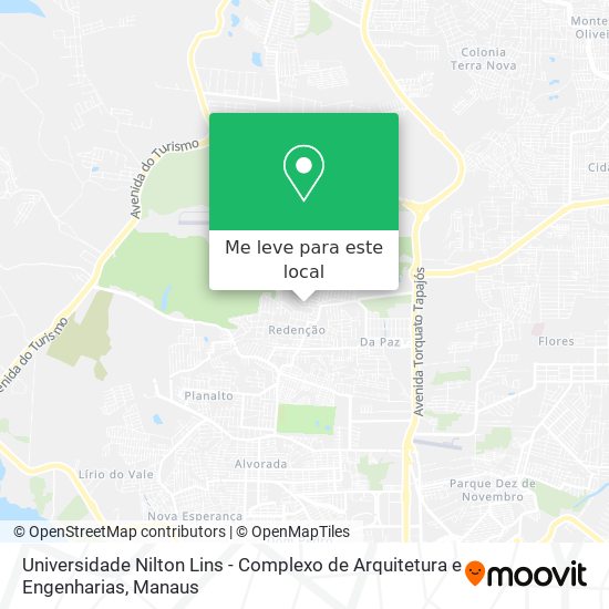 Universidade Nilton Lins - Complexo de Arquitetura e Engenharias mapa