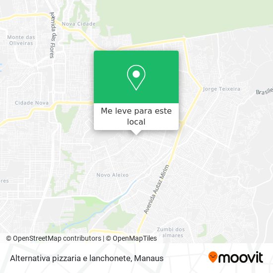 Alternativa pizzaria e lanchonete mapa