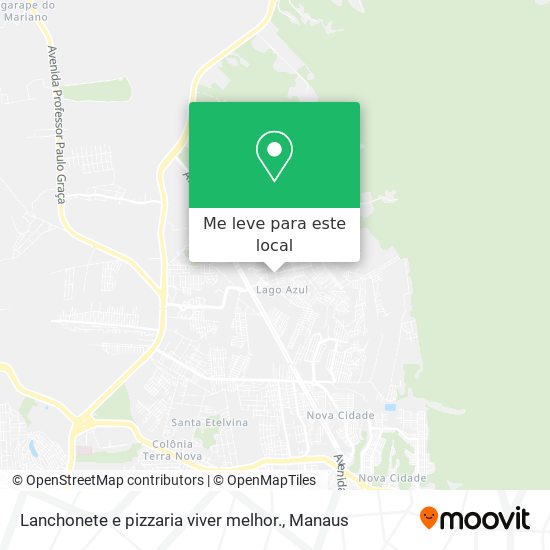 Lanchonete e pizzaria viver melhor. mapa