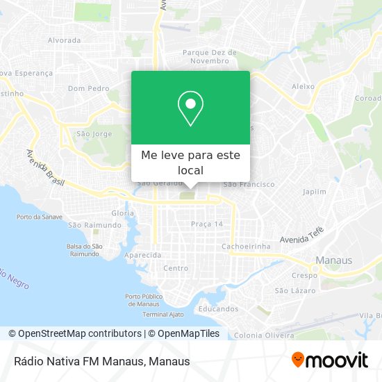 Rádio Nativa FM Manaus mapa