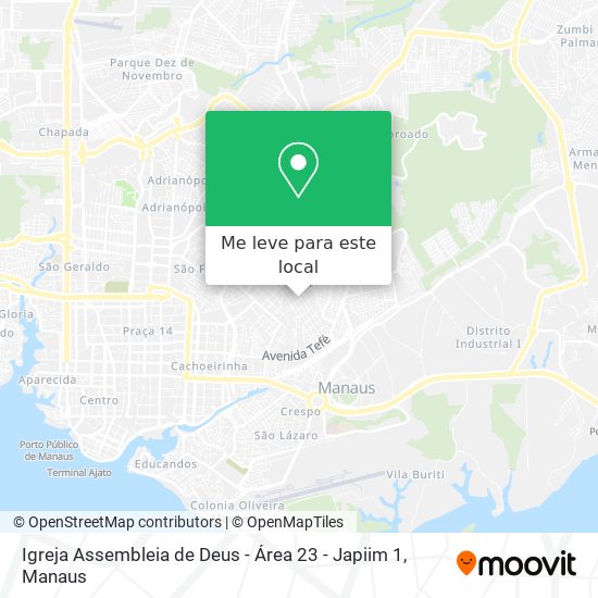 Igreja Assembleia de Deus - Área 23 - Japiim 1 mapa