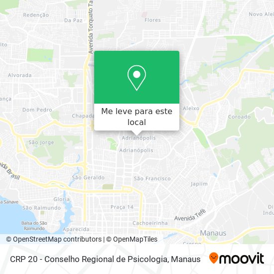 CRP 20 - Conselho Regional de Psicologia mapa