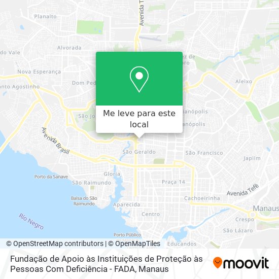 Fundação de Apoio às Instituições de Proteção às Pessoas Com Deficiência - FADA mapa