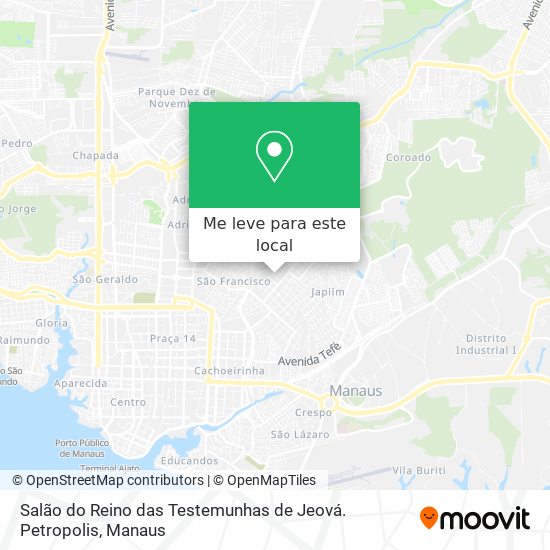 Salão do Reino das Testemunhas de Jeová. Petropolis mapa