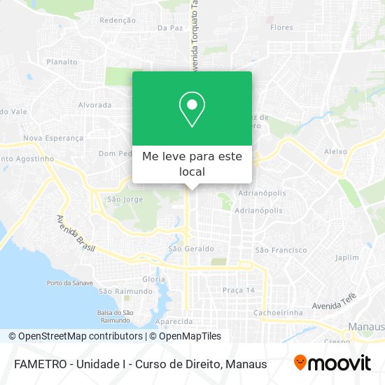 FAMETRO - Unidade I - Curso de Direito mapa