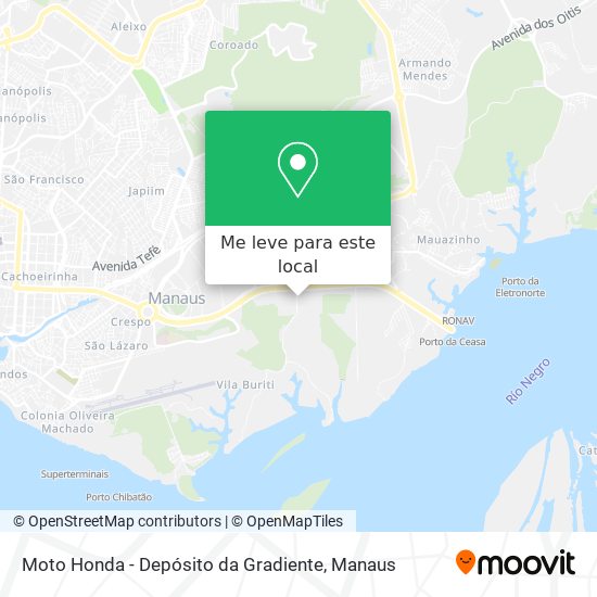 Moto Honda - Depósito da Gradiente mapa