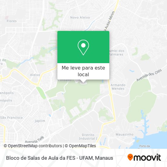 Bloco de Salas de Aula da FES - UFAM mapa