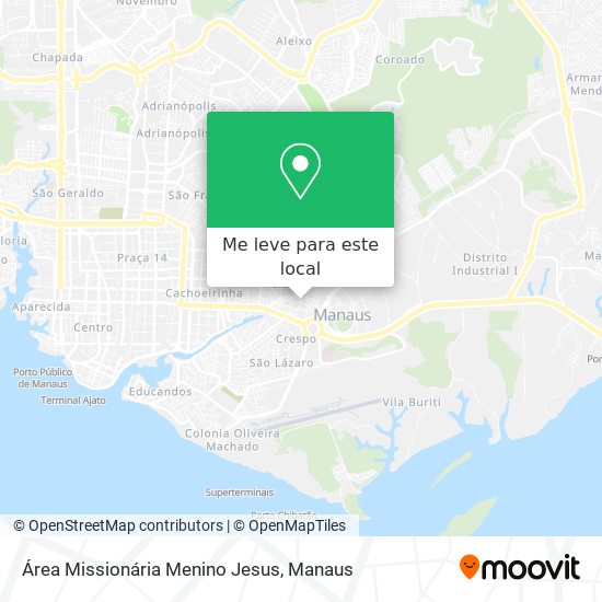 Área Missionária Menino Jesus mapa
