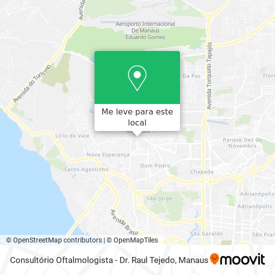 Consultório Oftalmologista - Dr. Raul Tejedo mapa